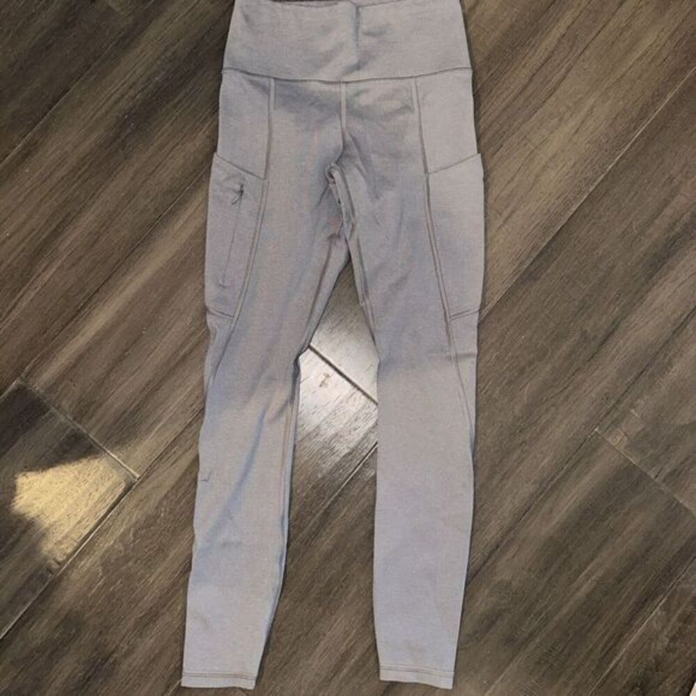 Athleta Women's Gray Side Pockets Elastic Waist‎ Leggings Size XXS
